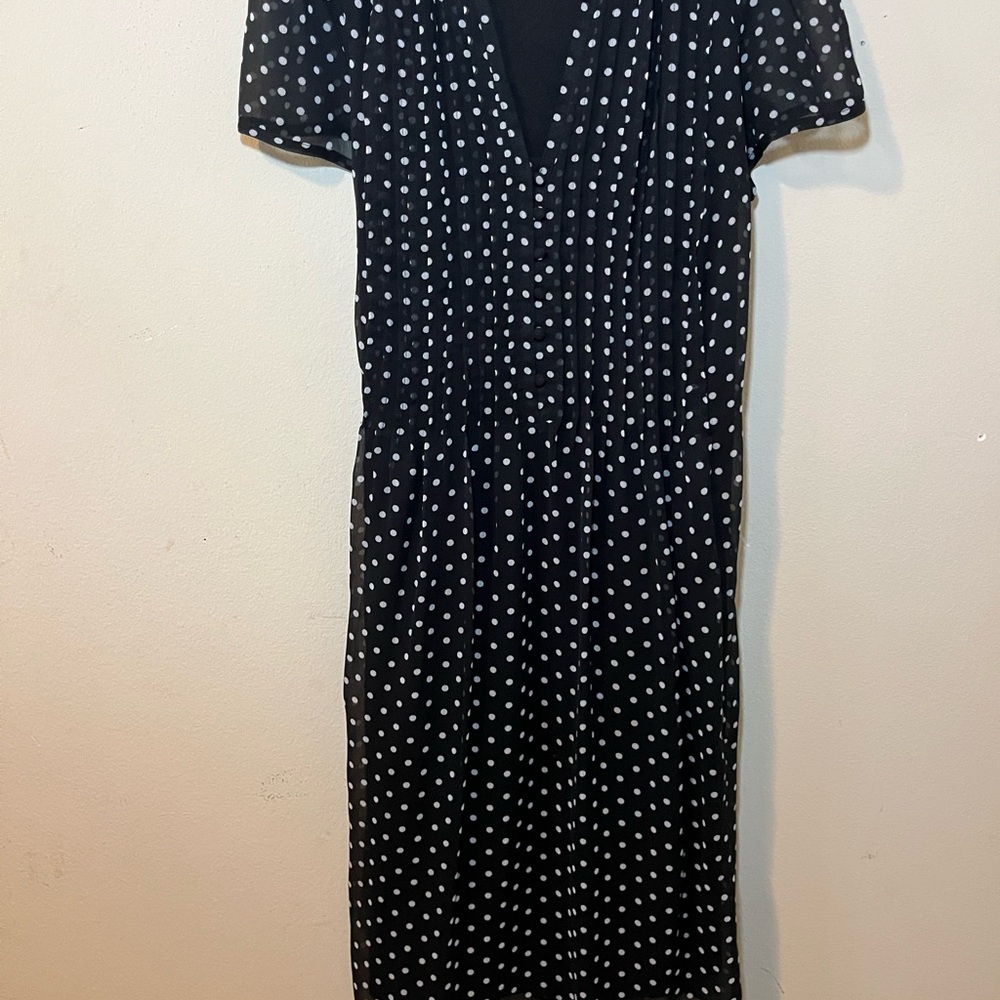 J.B.S. Black and White Polka Dot Midi Dress